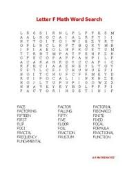 Letter F Math Word Search 25 Math Terms Start With Letter F To Find In This Word Search Puzzle Your Students Wil Math Word Search Math Words Learning Math