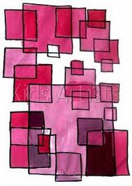 Monochromatic Painting With Geometric Shapes Monochromatic Paintings Monochromatic Art Art Lessons Elementary