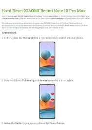 Hard Reset XIAOMI Redmi Note 10 Pro Max ...