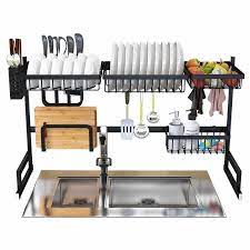 2 tier dish drying rack, over sink drainer shelf utensils holder stainless steel display stand kitchen space saver washing organizer for kitchen counter 12 $48.99 $ 48. Stainless Steel Kitchen Sink Rack Dish Organizer Utensils Storage Supplies Racks Holders Aliexpress