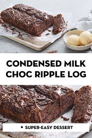 Condensed Milk Choc Ripple Log Recipe Condensed Milk Recipes Desserts Dessert Recipes