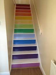 What's more, a nicely decorated staircase can be the beautiful centrepiece of a the standard stair is 30 inches wide. Rainbow Stairs Basement Gym Living Room Remodel Remodel