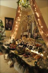 1 dedicate one table to beverages and a quick snack or appetizer so guests can start mingling as soon as they arrive. A Well Dressed Holiday Table Dressed To A T Christmas Buffet Christmas Tablescapes Christmas Party Decorations