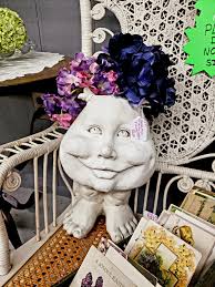 Happy Face Planter (with Flowers) $30.00