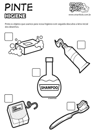 Imprimir diversos desenhos para crianças colorir. Atividade Higiene Pinte Atividades Smartkids