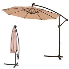 10 Patio Hanging Umbrella Sun Shade With Solar Led Lights Outdoor Umbrellas Sunshades Outdoor Living Lawn Gard Patio Sun Shades Patio Umbrella Patio