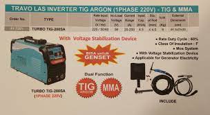 Travo Las Inverter Tig Argon Dual Function Wipro Turbo Tig 200sa Alat Las Dual Function Bisa Tig Argon Dan Mma Manual Metal Arc Weld Mma Alat Las Hubungan