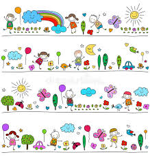 Modello Variopinto Per I Bambini Illustrazione Vettoriale Progetti Di Arte Reciclata Disegno Di Fiori Disegni Bambini