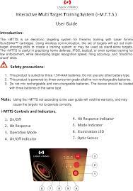 Imtts1 Interactive Multi Target Training System User Manual I Mtts User Guide Draft G6 Laser Ammo