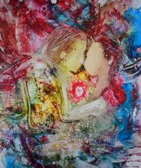 Colorful Contemporary Prophetic Painting Love Of God Faceless Couple How Great Your Affections Are For Me By Prophetic Painting Painting How He Loves Us