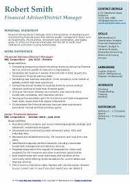 Financial planners overlook budgetary and investment decisions of businesses and individuals. Financial Advisor Resume Samples Qwikresume