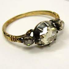 Super Rare Authentic Georgian 1760s Diamond Engagement Wedding Ring In 18k Yellow Gold And Silver Antique Jewelry Jewelry Antique Rings