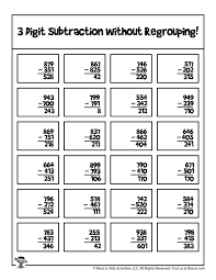 3 digit subtraction math worksheets key woo jr kids activities children s publishing