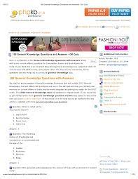 Teaching and learning general knowledge is always fun. 100 General Knowledge Questions And Answers Gk Quiz