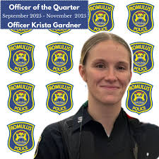 ✨💙We are proud to recognize Officer Chris Reyna as our Officer of the  Quarter! Not only does he serve as a dedicated field training officer,  helping to shape the next generation of