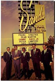 The "Rat Pack" (Frank Sinatra, Dean Martin, Sammy Davis Jr., Peter Lawford,  and Joey Bishop ) in front of the Sands marquee in Las Vegas, Nevada, Circa  1950's [622 x 906] : r/HistoryPorn
