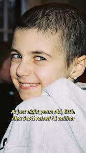 Alex Scott hosted a lemonade stand to help raise money for childhood cancer  research! Her dream lives