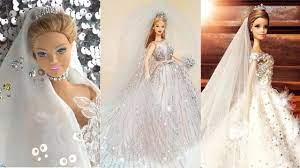 How To Make Barbie Wedding Dresses Diy Barbie Clothes Life Hacks B Doll Wedding Dress Barbie Wedding Dress Barbie Wedding