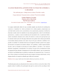 Concluimos que con el análisis realizado, se observa que no ahí margen de diferencia la ignorancia de los derechos humanos se debe a que gran parte de la sociedad tenia una idea equivocada de. Pdf El Juego Tradicional Puente Entre Culturas De Lo Posible A La Realidad
