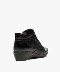 Chaussures d'été camel avec magnifique talon compensé effet liège de 7,5cm. Bottines Femme Confort A Talon Compense Et Double Zip Gemo