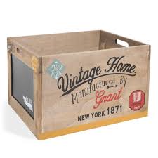 Caisse En Bois H 28 Cm Drugstore Wooden Crate Vintage House Home Accessories