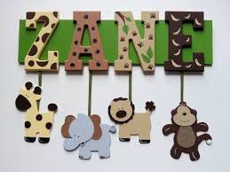 Safari Name Sign Personalized With Your Child S Name Name Plaque Zoo Animals Jungle Letters Personalized Any Na Name Signs Wooden Letters Letter A Crafts