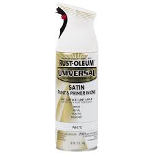 Rust Oleum Universal Satin White Spray Paint And Primer In One Net Wt 12 Oz In The Spray Paint Department At Lowes Com