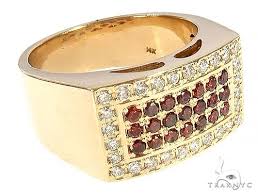 Maybe you would like to learn more about one of these? Red Diamond 5 Row Prong Ring Mens Style Gold 14k Round Cut 1 32 Ct