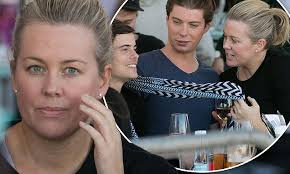 Samantha Armytage enjoys a glass of wine with her boss Michael Pell in  Sydney