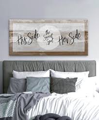 Couples Wall Art His Side Her Side Wood Frame Ready To Hang Bedroom Wall Decor Above Bed Headboard Decor Bedroom Decor For Couples