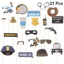 Cops and robbers themed party decorations. Pretyzoom 21pcs Police Photo Booth Props Kit Fun Police Party Supplies For Kids Police Birthday Party Decorations Police Dress Up Galore Cops And Robbers Role Play And Halloween Buy Online In Bahamas