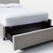 Brueban queen panel bed with 2 storage drawers. Farmhouse Scandinavian Room Design By Havenly Interior Designer Yoseika