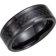 Black Titanium 8mm Beveled Band Ring With Black Carbon Fiber Inlay Men S Wedding Ring Fashion Rin Mens Wedding Rings Black Rings Black Titanium Wedding Bands