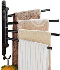 Oil rubbed bronze standing towel rack. Amazon Com Ello Allo Oil Rubbed Bronze Towel Bars For Bathroom Wall Mounted Swivel Towel Rack Holder With Hooks 4 Arm Home Kitchen