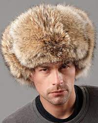 The Coyote Fur Russian Trooper Hat For Men Fur Hat Men Coyote Fur Winter Fur Hat