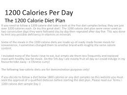 1200 Calories Per Day The 1200 Calorie Diet Plan