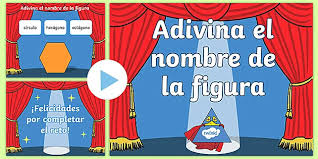 Cada categoría tiene enlaces a materiales imprimibles relacionados: Presentacion Adivina La Figura Geometrica Teacher Made