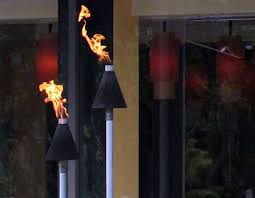 Big Kahuna Black Cone Propane Natural Gas Tiki Torch Permanent Mount