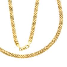 14k Gold Woven Chain Necklace Italian 14k Gold Fancy Chain Necklace 4 5mm Wide Matinee Length 20 5 Long Fake Jewelry Yellow Gold Jewelry Necklace