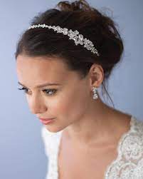 Nadine Crystal Headband Silver In 2021 Floral Bridal Headbands Crystal Wedding Tiaras Vintage Headbands Wedding
