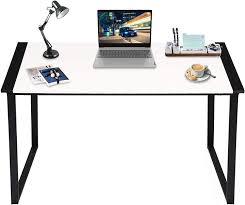 The 8 best desk lamps of 2021. Amazon Com Kingso Computer Desk 47 Study Writing Desk For Home Office Modern Simple Design Pc Laptop Desk Wood Notebook Writing Table Metal Frame Study Desk White Kitchen Dining