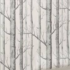 Black And White Birch Tree Wallpaper Modern Tree Pattern Forest Woods Designer Wallpaper Roll Simple Black White Birch Tree Wallpaper Tree Wallpaper Bedroom Birches Wallpaper
