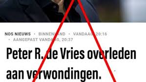 Meerdere hulpdiensten zijn opgeroepen naar de plaats delict. Nepnieuws Peter R De Vries Olvg Onderzoekt Gerucht Overlijden
