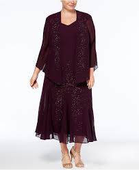 R M Richards Plus Size Beaded V Neck Dress And Jacket