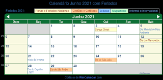 Os calendários estão em branco e são imprimíveis. Calendario 2021 Com Dias Feriados Brasil