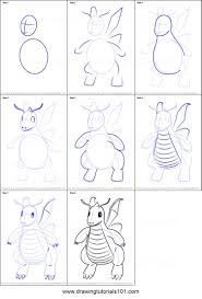 How To Draw Dragonite Pokemon Dragonite Draw Drawing Tutorial Pokemon Sketch Easy Drawings