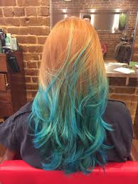This is how i dye my hair fire red orange with highlights at home. Natural Red Hair With Blue Ombre Hair Dye Tips Natural Red Hair Blue Ombre Hair