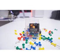 Foska® Colored Plastic Push Pins, Map Thumb Tacks For School Office, 25mm,  50/pk