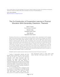 Pdf The Co Construction Of Cooperative Learning In Physical Education With Elementary Classroom Teachers