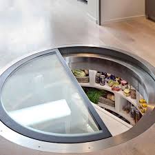 Between floors and their is no space to fit a fire proof shaft below the doors. Retractable Round Glass Door Spiral Cellars